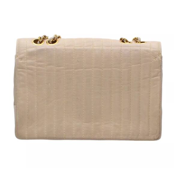 Chanel Medium Flap Bag Classic Vintage 2.55 Cream Handbag Vertical Quilted - Picture 9 of 16